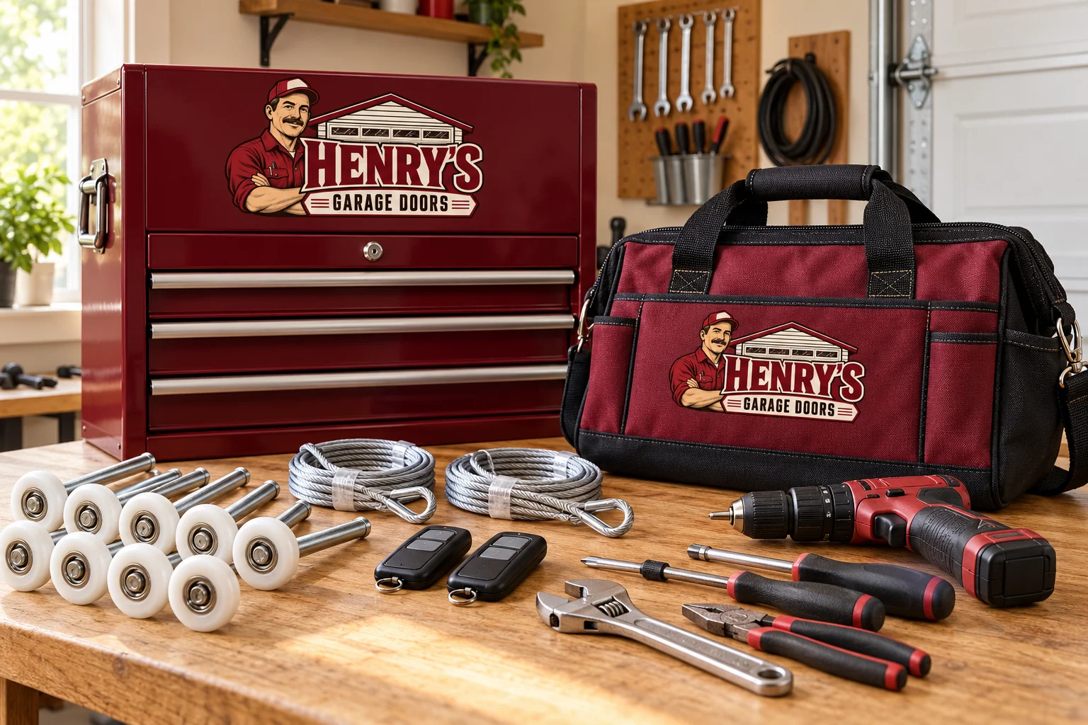 Garage door design and equipment illustration